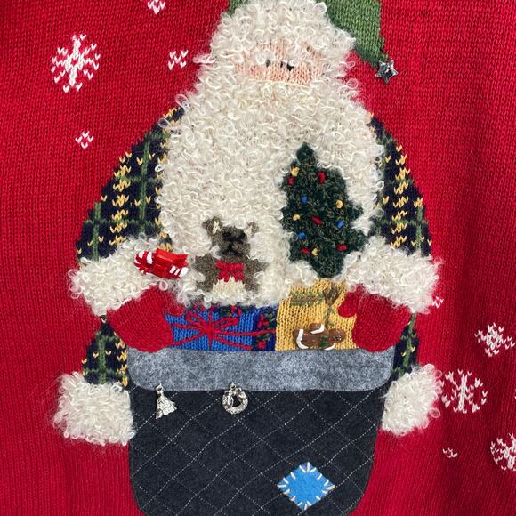 Northern Isles Sweater Women’s Large Red Christmas Santa Holiday Gifts Winter - Picture 2 of 8
